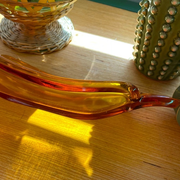 Amber Indiana Glass Banana Split Boats - Picture 5 of 12